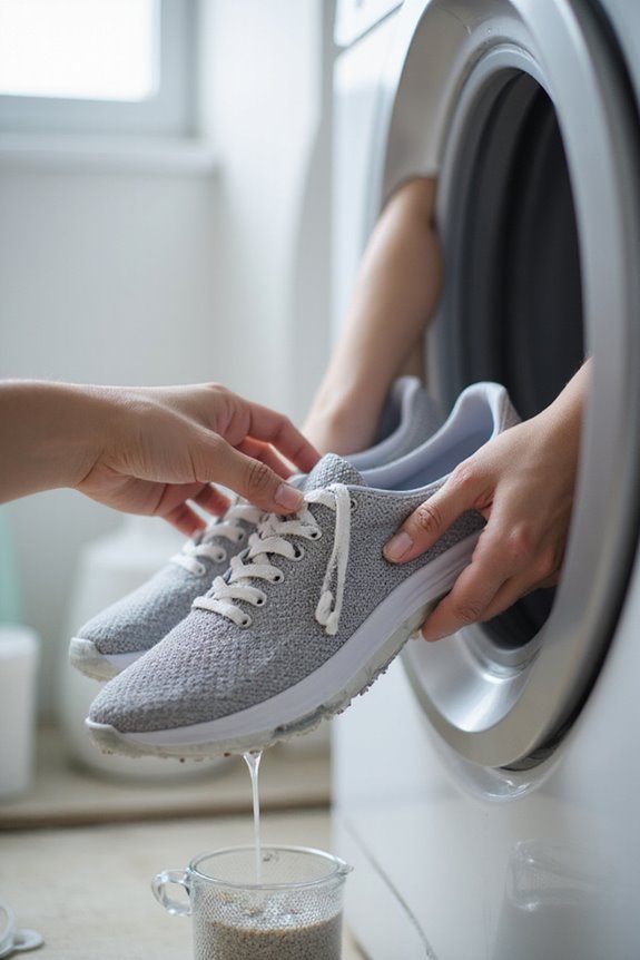 prepare shoes for washing