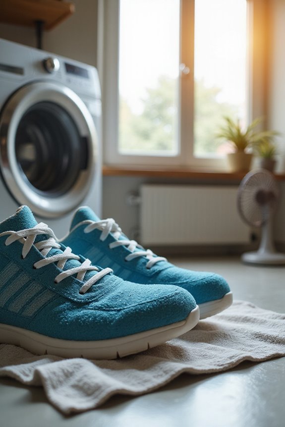 properly drying washed shoes